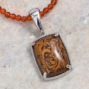 Stone Pendant Quartzite Bead decorative backing